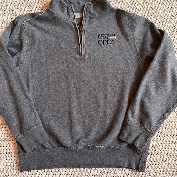 Vintage Tops - Jones & Mitchell 2011 US Open Gray 1/4 Zip Pullover New York City Unisex Sz M